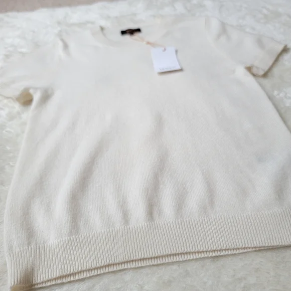 NWT Quince 100% Mongolian Cashmere Cloud Cocoon Tee, Ivory, S ☁️ - Picture 5 of 12